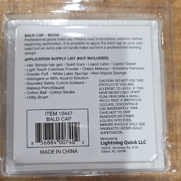 Beige Bald Cap & Wig Cap For Halloween Or Dress Up - Picture 4 of 5